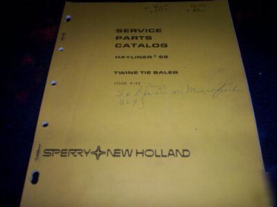 New holland hayliner 68 twine tie balers parts catalog