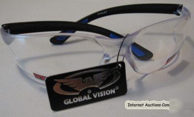 Ramjet safety glasses by global vision blue/clear lens