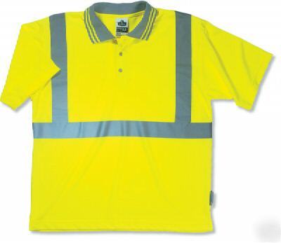 Ansi osha class ii 2 traffic safety polo shirt lime m