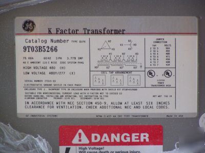 Ge sn#03 industrial fluorescent light transformer 75KVA