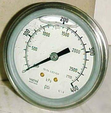 Haenni hydraulic pressure gauge 400 psi 2-1/2