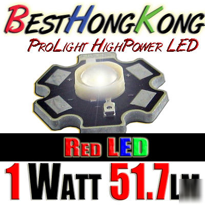 High power led set of 5000 prolight 1W red 51.7 lumen
