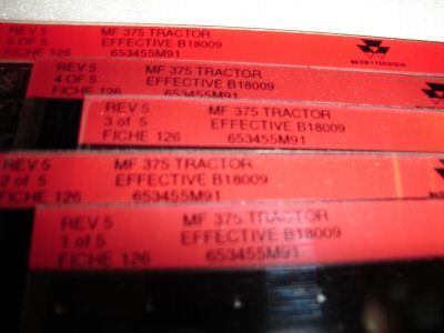 Massey ferguson mf 375 tractor parts catalog microfiche