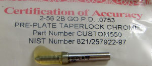 New 1PC vermont gage 2-56 unc 2B go chrome pre-plate