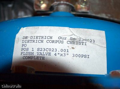 New dedietrich 4X3 flush bottom valve rtd actuator 