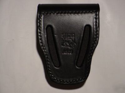 Strong flap cuff case tear drop style black leather