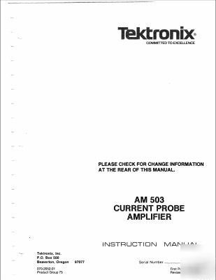 Tek tektronix AM503 am-503 am 503 oper & service manual