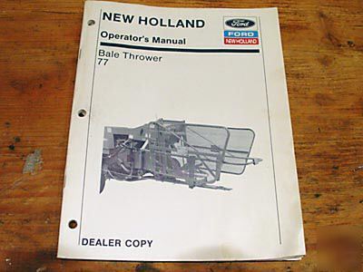 New holland 77 bale thrower operator's manual sperry nh