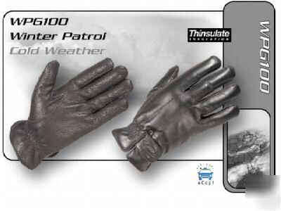 Hatch winter patrol sheepskin black police gloves sm