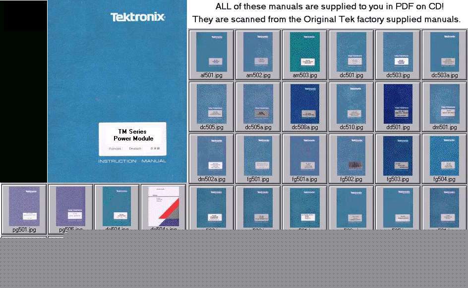 Tek TM501 manual + 38 TM500-series plugin manuals