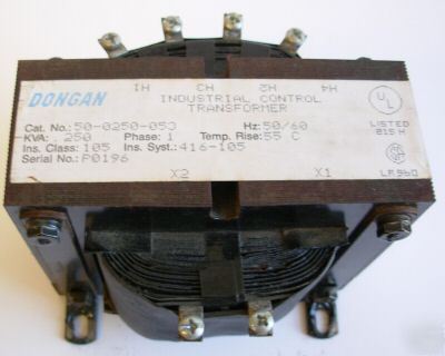 Dongan control transformer .250KVA cat. #: 50-0250-053