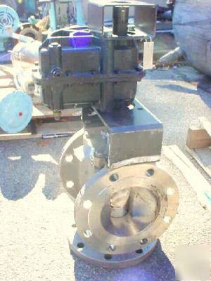 Xomox tuffline 6 inch three way valve 150 class nooney
