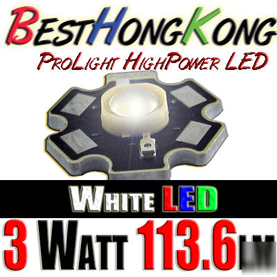 High power led set of 5000 prolight 3W white 113.6 lm