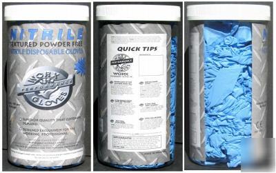 100 nitrile textured powder free disposable gloves s