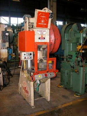 22 ton federal flywheel type o.b.i. punch press