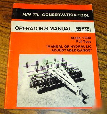 Deutz allis 1500 adjustable chisel plow operator manual