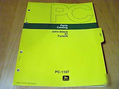John deere 27 forklift parts manual catalog jd oem