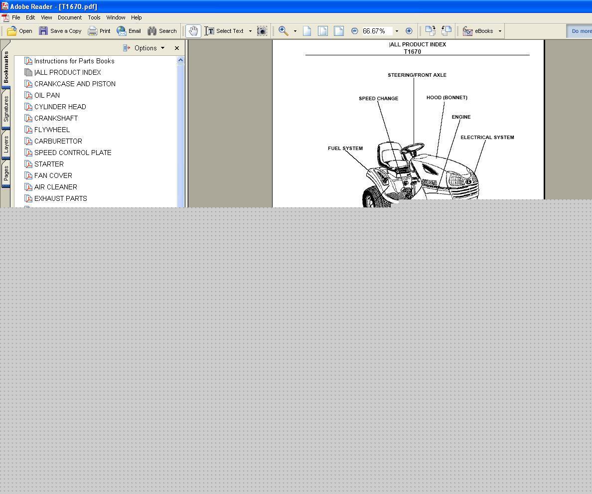Kubota T1670 parts manual - we have other manuals