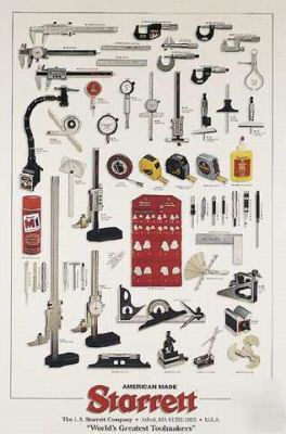 Starrett chart*very rare*machinist*millwrights*trades