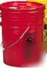 Wise 4 open head pail bucket hazardous material red