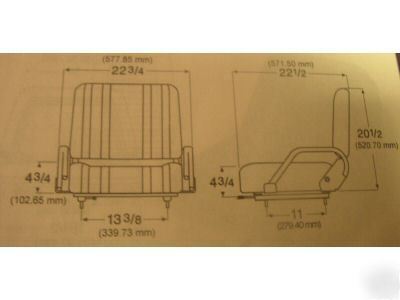 New S349 forklift seat heavy duty vinyl & hip restraint