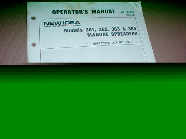 New idea 361-364 manure spreader operator manual