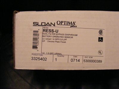 New sloan G2 optima plus ress-u flushometer chrome