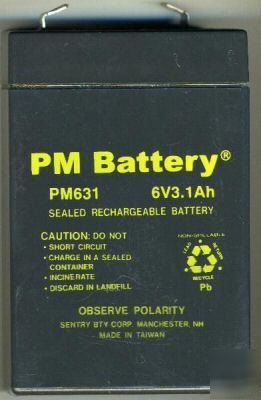PM631 ~ sealed rechargeable battery 6V 3.1AH ~ pm 631